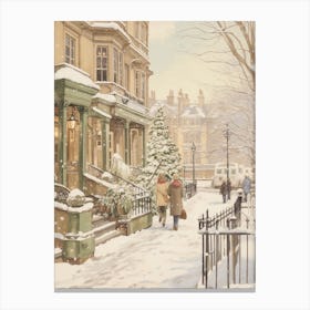 Vintage Winter Illustration London United Kingdom 4 Canvas Print