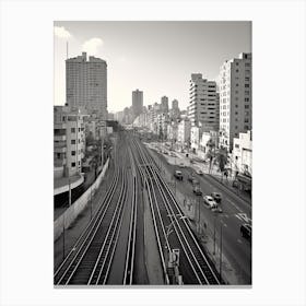Tel Aviv, Israel, Photography In Black And White 7 Canvas Print