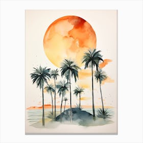 Watercolour Of Pismo Beach   California Usa 2 Canvas Print