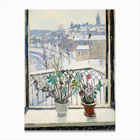 The Windowsill Of Edinburgh   Scotland Snow Inspired By Matisse 4 Canvas Print