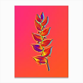 Neon Twistedstalk Botanical in Hot Pink and Electric Blue n.0561 Canvas Print