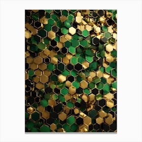 Emerald Green Hexagons 1 Canvas Print