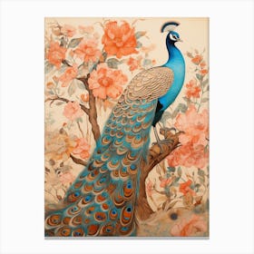 Peacock 4 Detailed Bird Painting Canvas Print