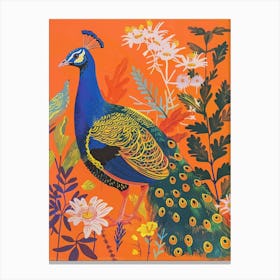 Spring Birds Peacock 8 Canvas Print