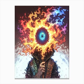 Man With A Burning Head Canvas Print