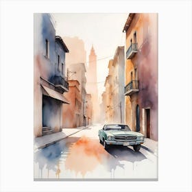 Old Cars On The Street Canvas Print Canvas Print