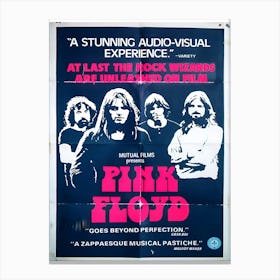 A Stunning Audio Visual Experience At Last The Rock Wizards Are Unleashed On Film Pink Floyd Poster Canvas Print