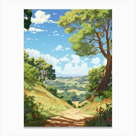 Adelaide Hills Mount Lofty Botanical Gardens Illustration  Canvas Print