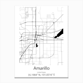 Amarillo,United States Minimalist Map Canvas Print