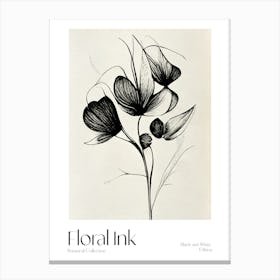 Floral Ink Botanical 4 Canvas Print
