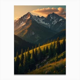 Sunset In The Mountains 19 Canvas Print