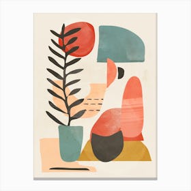 Abstract Plants and Shapes Canvas Print