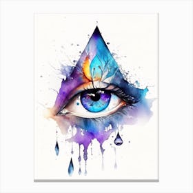 Psychic Abilities, Symbol, Third Eye Watercolour 1 Canvas Print
