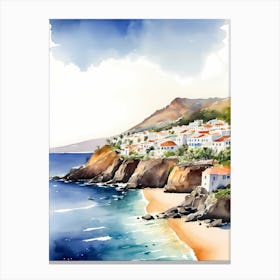 Spanish Las Teresitas Santa Cruz De Tenerife Canary Islands Travel Poster (16) Canvas Print