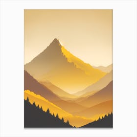 Misty Mountains Vertical Composition In Yellow Tone 23 Canvas Print