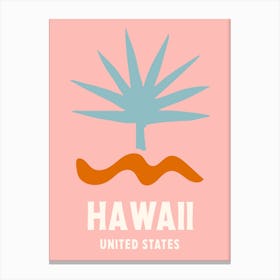 Hawaii, United States, Graphic Style Poster 1 Canvas Print