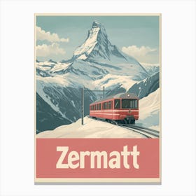 Aihrgdesign A Classic 1960s Travel Poster For Zermatt Showcas 5c0d7527 C13d 4715 Af1f Ac6dd89bae01 2 Canvas Print