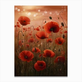 Poppies At Sunset Canvas Print