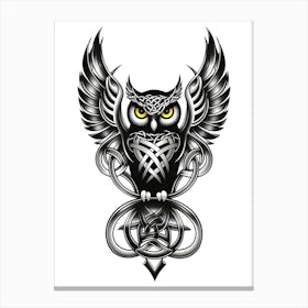 Celtic Owl Tattoo Canvas Print