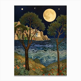 William Morris Moonlight Over The Sea 1 Canvas Print