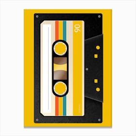 Cassette Tape On A Yellow Background Canvas Print
