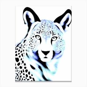 leopard linocut Illustration Canvas Print