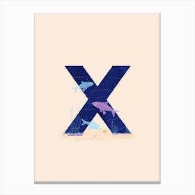 Letter X Xray Fish Canvas Print