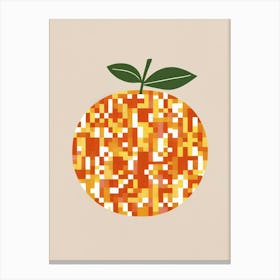 Orange Pixel Art 11 Canvas Print