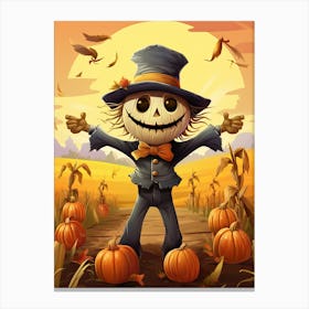 Happy Halloween scarecrow Canvas Print