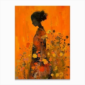 Woman In A Field Canvas Print