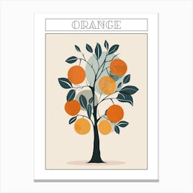 Orange Tree Minimalistic Drawing 1 Poster Canvas Print
