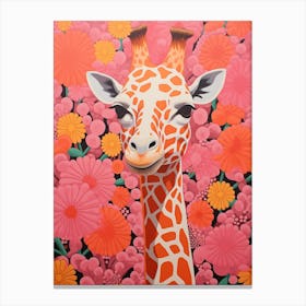 Giraffe Portrait With Patterns 2 Canvas Print