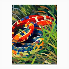 California Red Sided Garter Snake 1 Painting Canvas Print