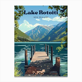 Lake Rotoiti Lake Arthur Digital Travel Art Canvas Print