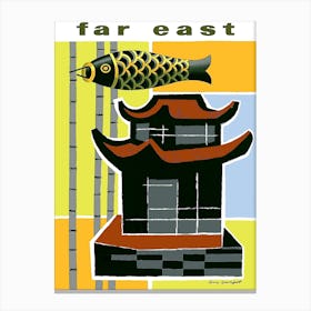 Far East, Japan, Vintage Travel Poster Canvas Print