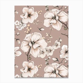 Modern Blush Magnolia Blossoms Canvas Print