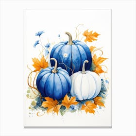Australian Blue Pumpkin Watercolour Illustration 2 Canvas Print