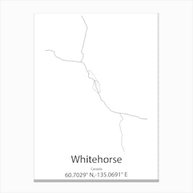 Whitehorse,Canada Minimalist Map Canvas Print