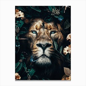 Lion In The Forest Canvas Print