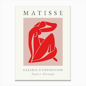 Matisse Print Body in Red Canvas Print