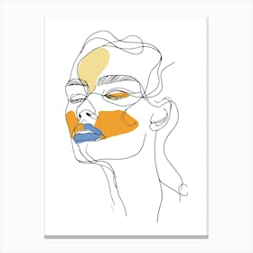 Woman'S Face Minimalist Line Art Monoline Illustration Canvas Print