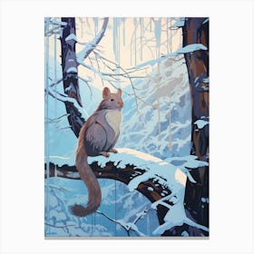 Winter Mink 2 Illustration Canvas Print