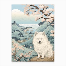 Arctic Fox Japanese Illustration 3 Canvas Print