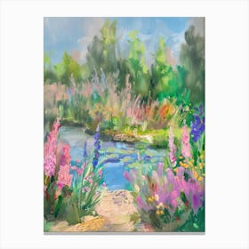  Floral Garden Summer Pond 2 Canvas Print