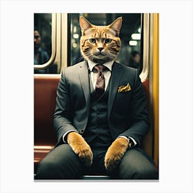 Cat In A Suit Canvas Print