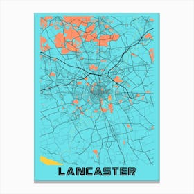 Lancaster City Map 1 Canvas Print