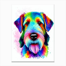 Airedale Terrier Rainbow Oil Painting dog Canvas Print