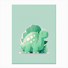 Thescelosaurus Cute Mint Dinosaur Canvas Print