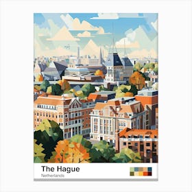 The Hague, Netherlands, Geometric Illustration 3 Poster Canvas Print