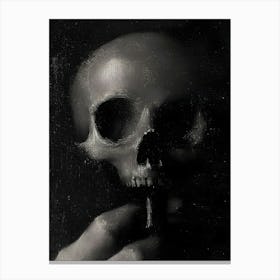 Dark Gothic Hand Holding A Skull Canvas Print